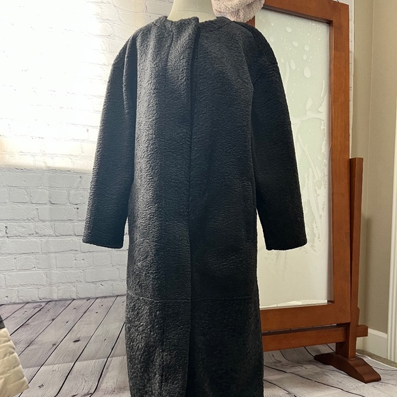 Long faux shearling coat